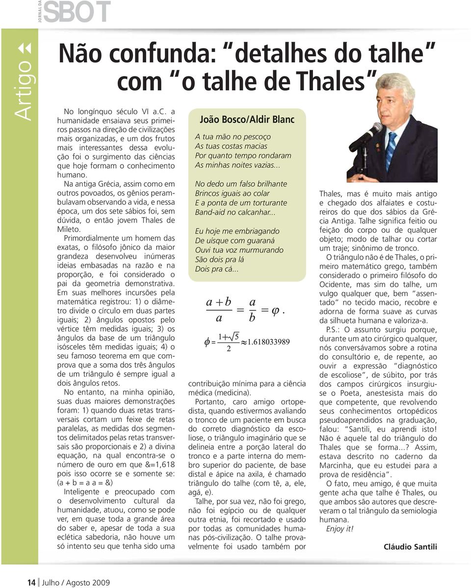 m o talhe de Thales No longínquo sécu