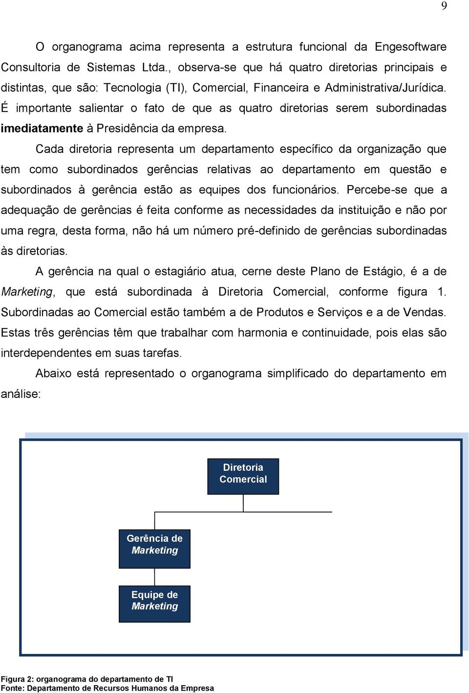 É importante salientar o fato de que as quatro diretorias serem subordinadas imediatamente à Presidência da empresa.