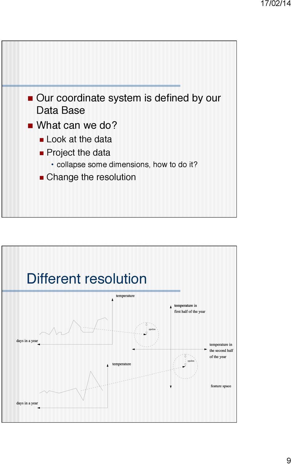 n Look at the data n Project the data collapse