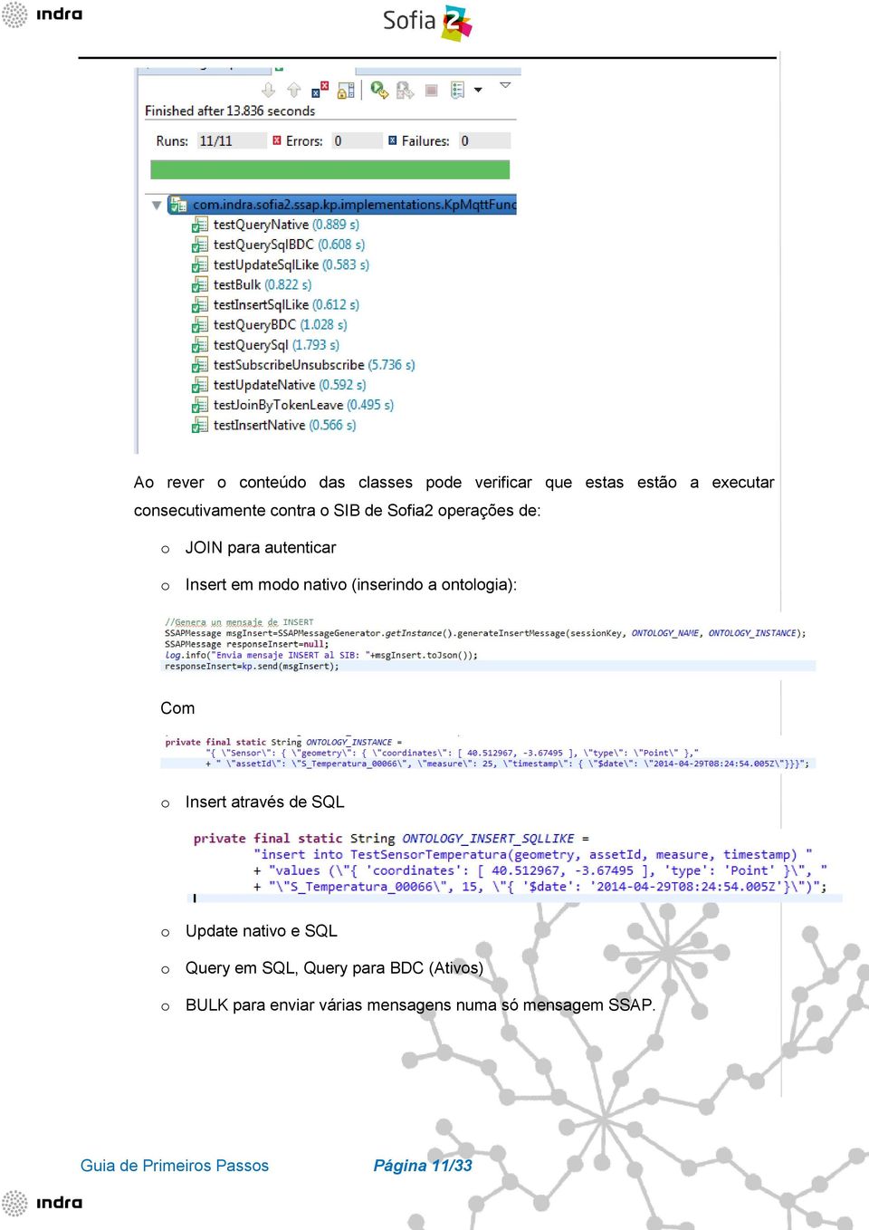 ontologia): Com o Insert através de SQL o Update nativo e SQL o Query em SQL, Query para BDC