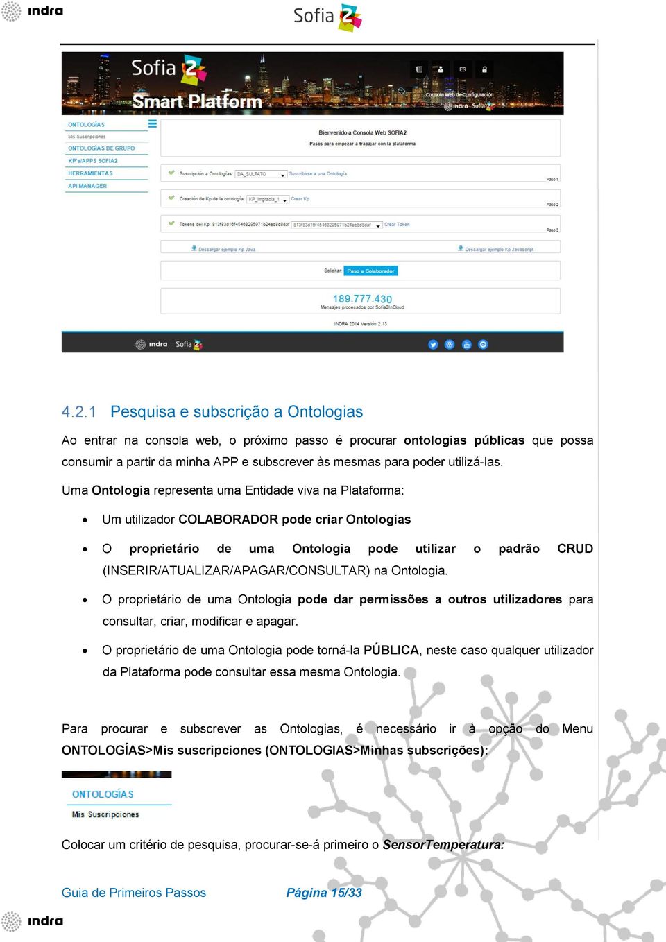 Uma Ontologia representa uma Entidade viva na Plataforma: Um utilizador COLABORADOR pode criar Ontologias O proprietário de uma Ontologia pode utilizar o padrão CRUD