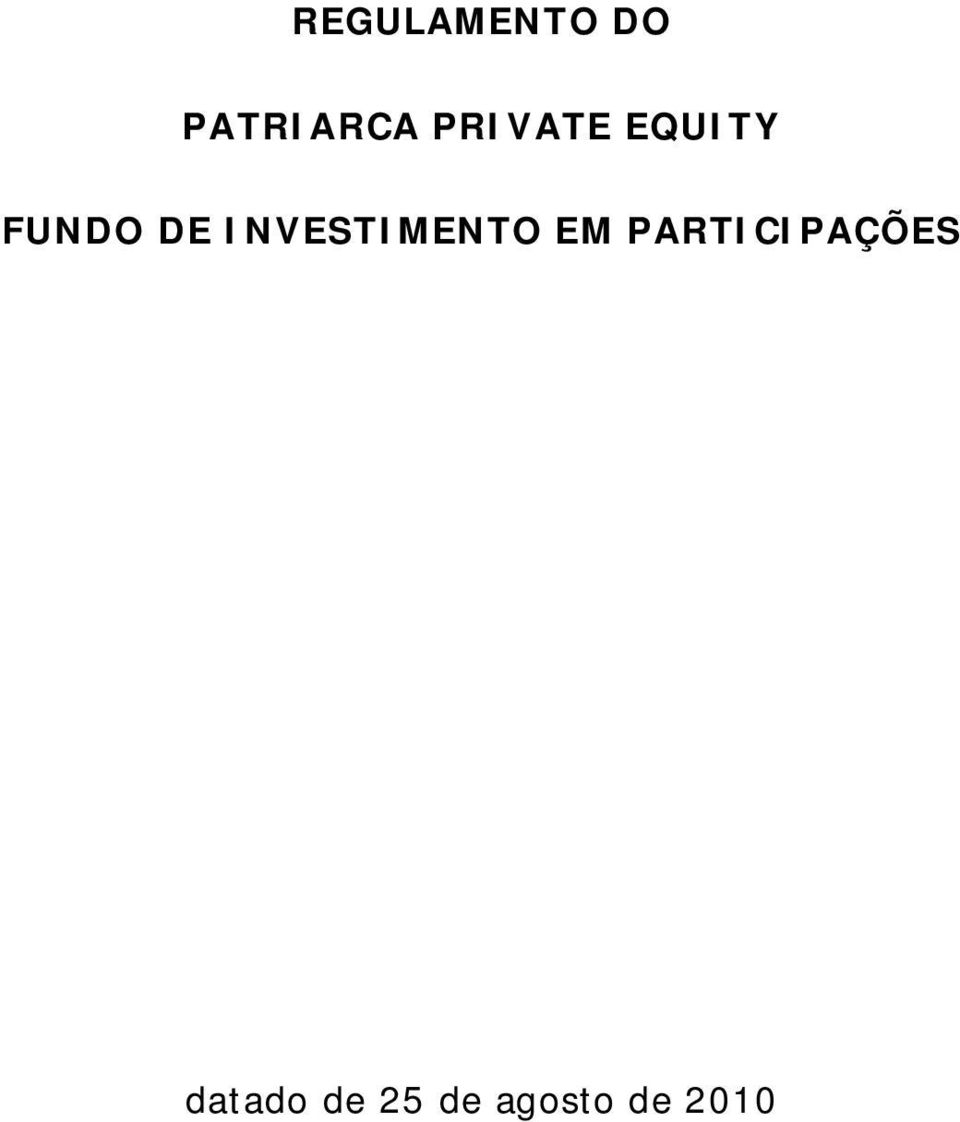 INVESTIMENTO EM