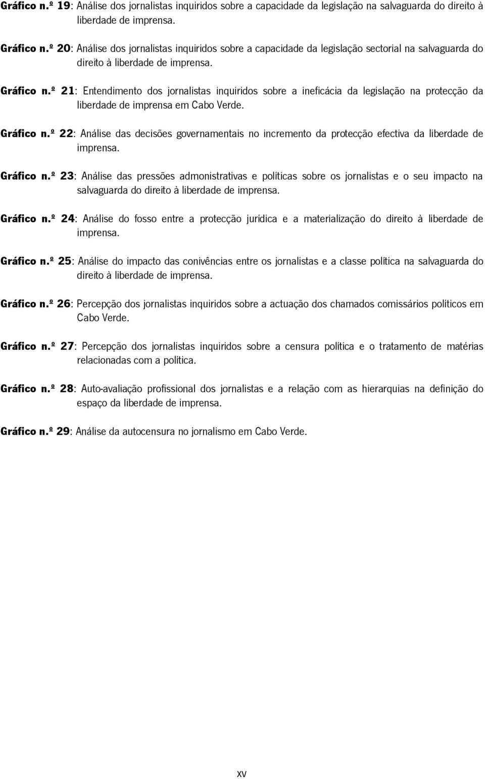 º 21: Entendimento dos jornalistas inquiridos sobre a ineficácia da legislação na protecção da liberdade de imprensa em Cabo Verde. Gráfico n.