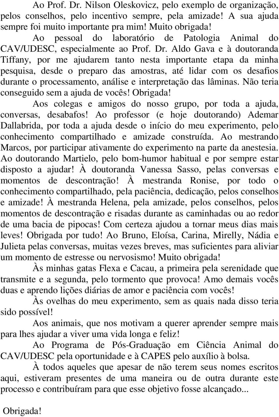 Aldo Gava e à doutoranda Tiffany, por me ajudarem tanto nesta importante etapa da minha pesquisa, desde o preparo das amostras, até lidar com os desafios durante o processamento, análise e