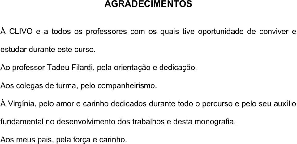 Aos colegas de turma, pelo companheirismo.