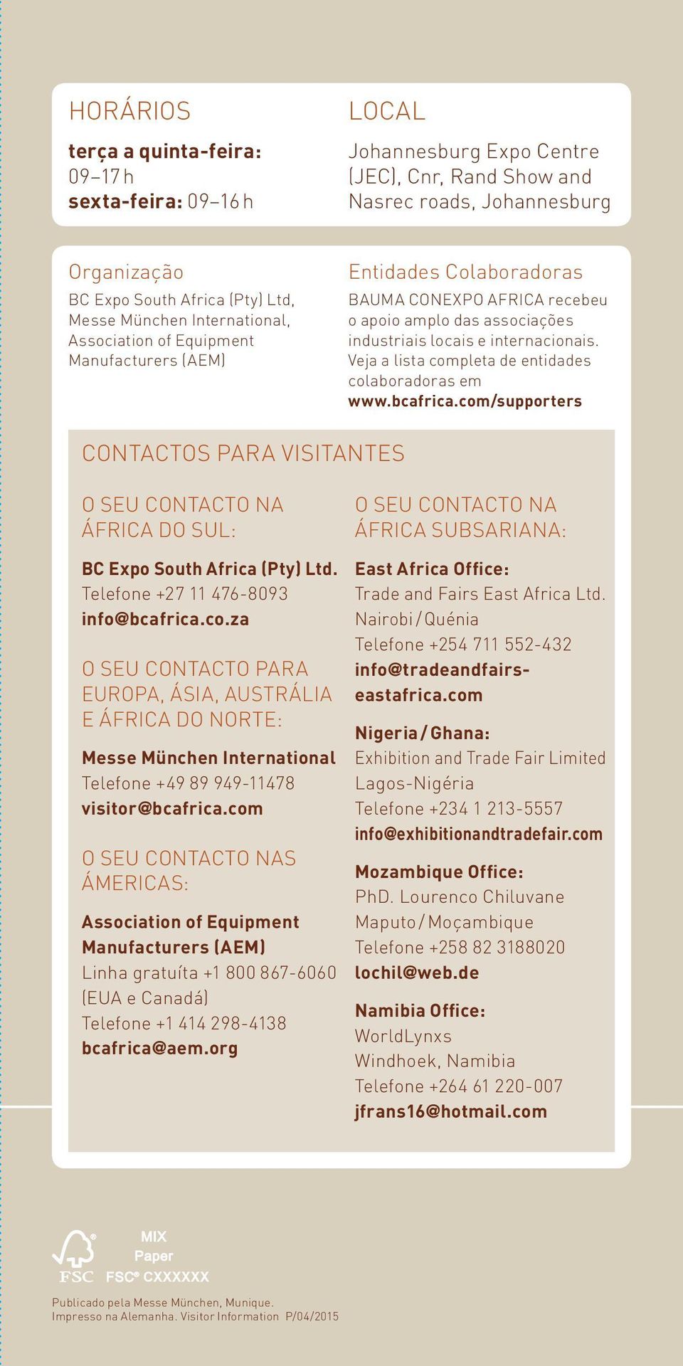 Veja a lista completa de entidades colaboradoras em www.bcafrica.