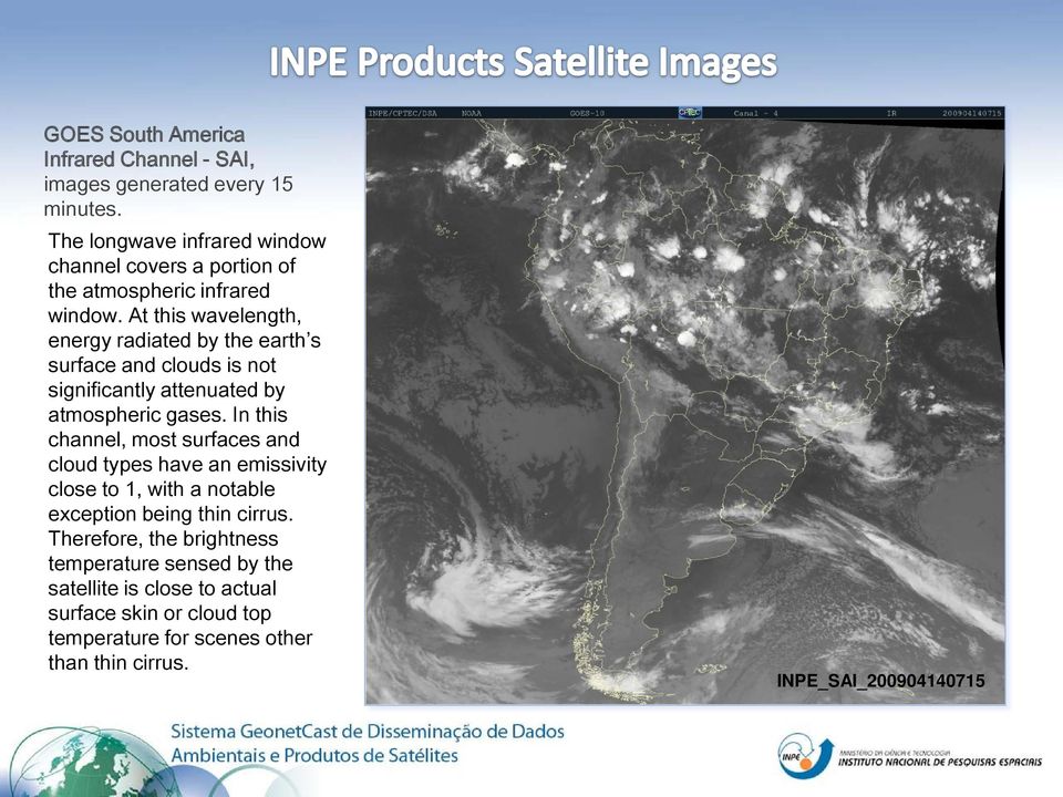 At this wavelength, energy radiated by the earth s surface and clouds is not significantly attenuated by atmospheric gases.