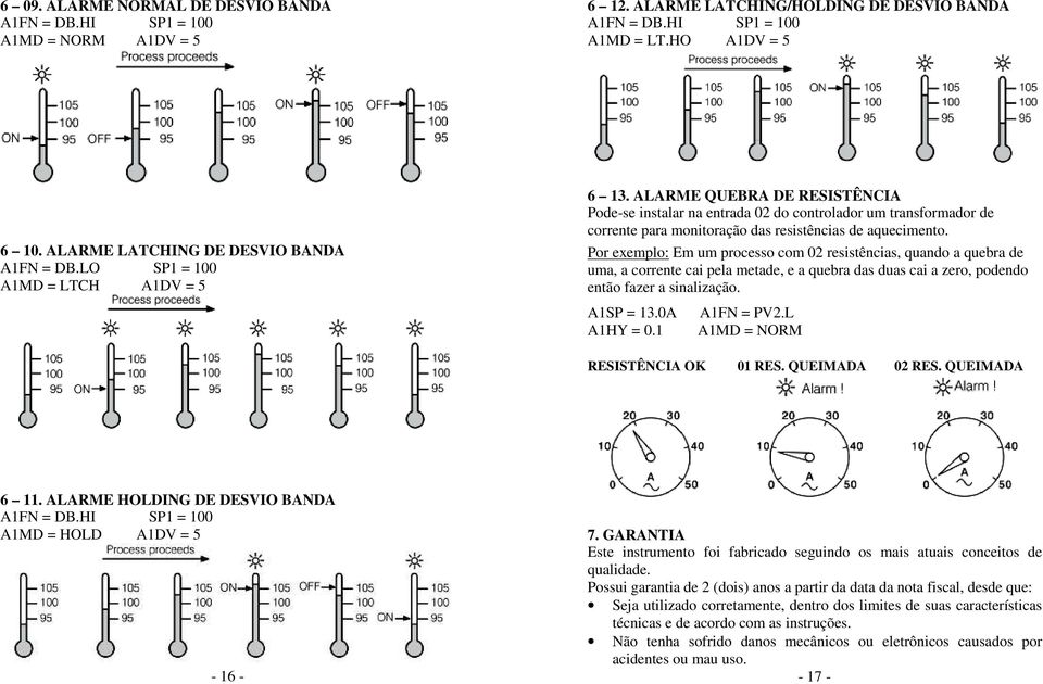 ALARME QUEBRA DE RESISTÊNCIA Pode-se instalar na entrada 02 do controlador um transformador de corrente para monito das resistências de aquecimento.