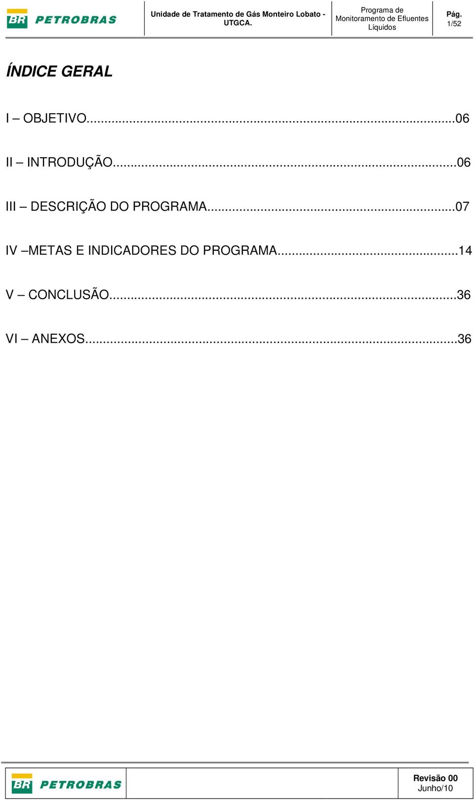 ÍNDICE GERAL I OBJETIVO...06 II INTRODUÇÃO.