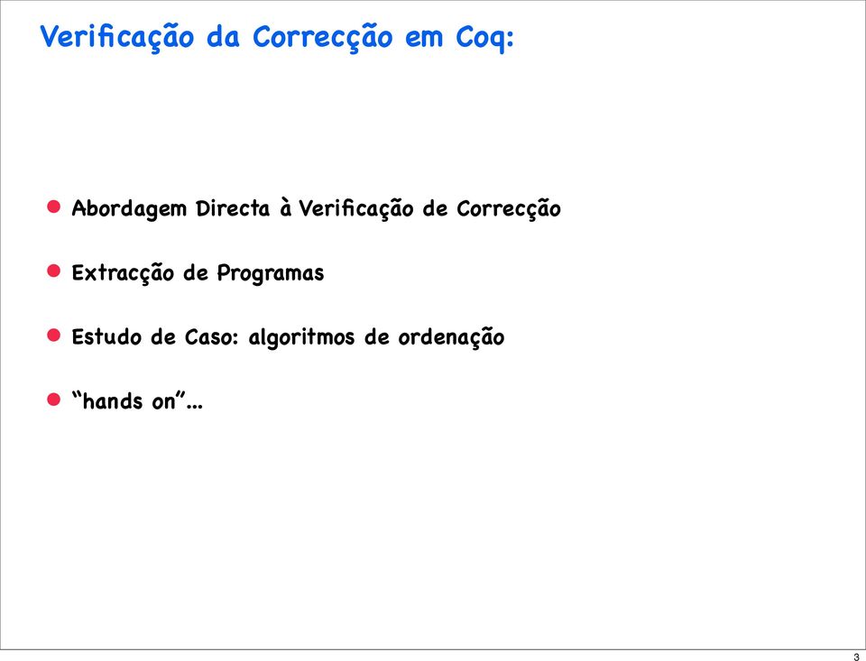 Correcção Extracção de Programas