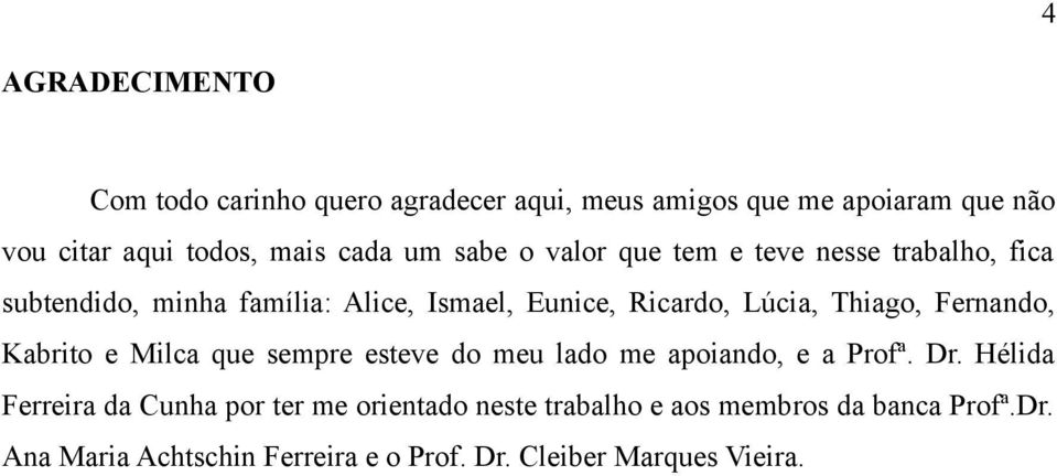 Thiago, Fernando, Kabrito e Milca que sempre esteve do meu lado me apoiando, e a Profª. Dr.