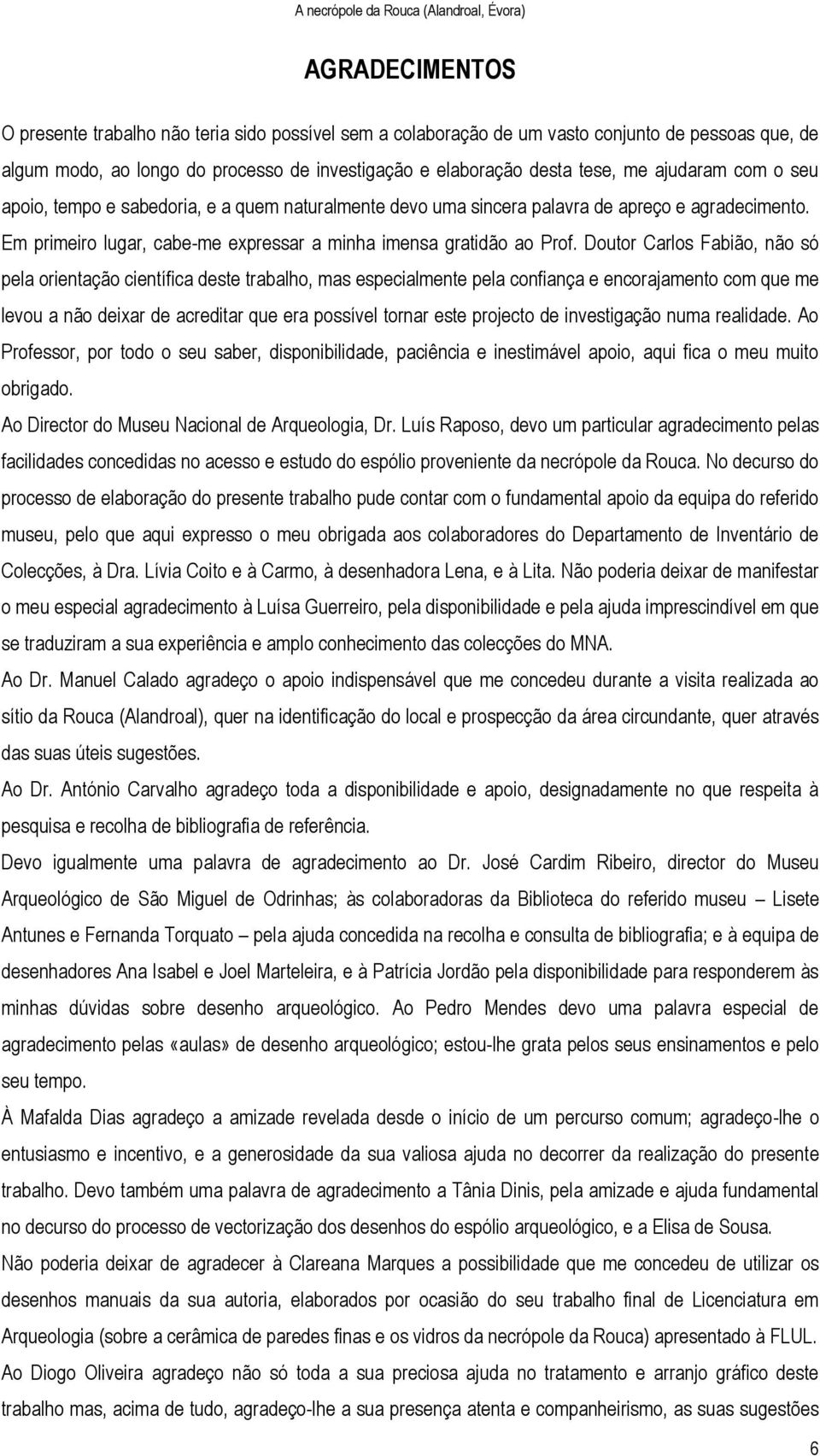 Doutor Carlos Fabião, não só pela orientação científica deste trabalho, mas especialmente pela confiança e encorajamento com que me levou a não deixar de acreditar que era possível tornar este