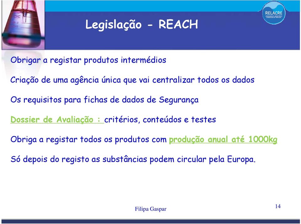 Dossier de Avaliação : critérios, conteúdos e testes Obriga a registar todos os produtos