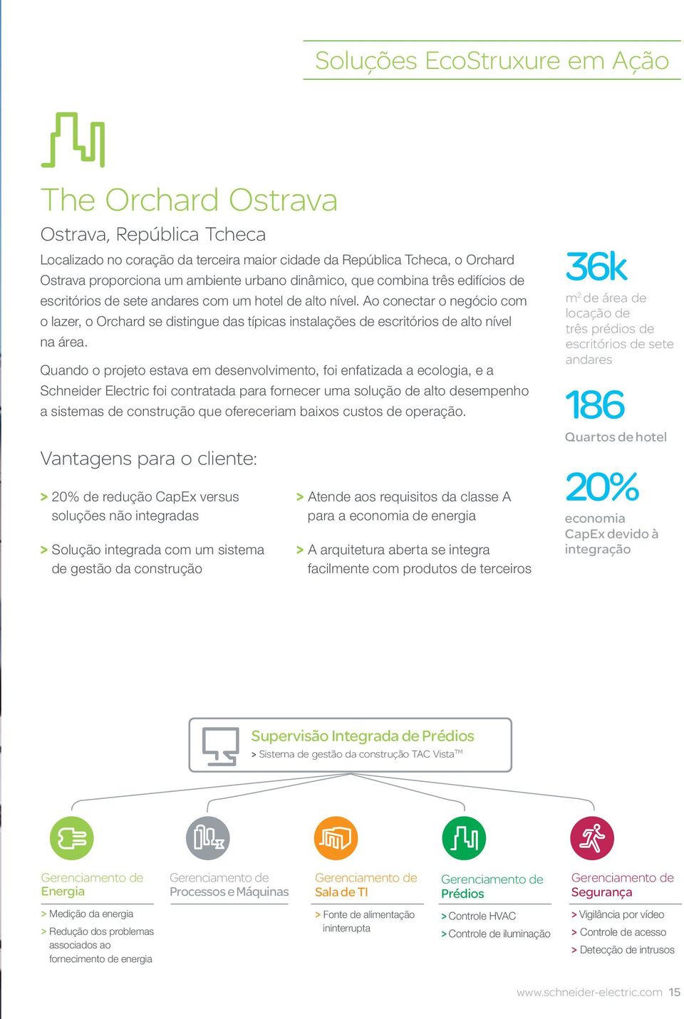 Quando o projeto estava em desenvolvimento, foi enfatizada a ecologia, e a Schneider Electric foi contratada para fornecer uma solução de alto desempenho a sistemas de construção que ofereceriam