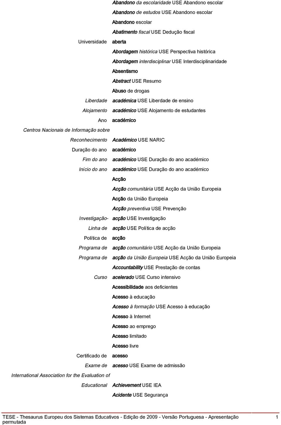 estudantes académico Centros Nacionais de Informação sobre Reconhecimento Duração do ano Fim do ano Início do ano Académico USE NARIC académico académico USE Duração do ano académico académico USE