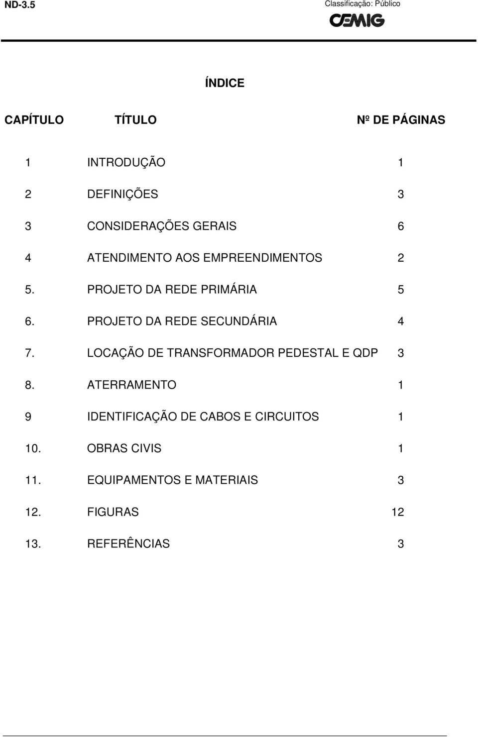 PROJETO DA REDE SECUNDÁRIA 4 7. LOCAÇÃO DE TRANSFORMADOR PEDESTAL E QDP 3 8.