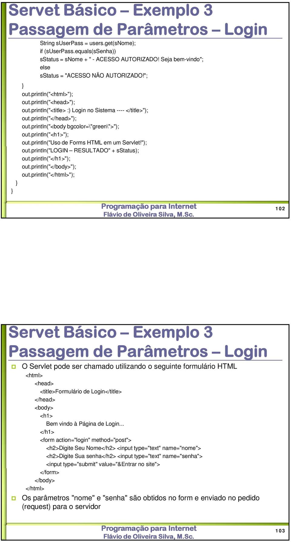 println("<body bgcolor=\"green\">"); out.println("<h1>"); out.println("uso de Forms HTML em um Servlet!"); out.println("login RESULTADO" + sstatus); out.println("</h1>"); out.println("</body>"); out.