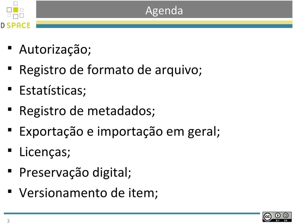 metadados; Exportação e importação em geral;