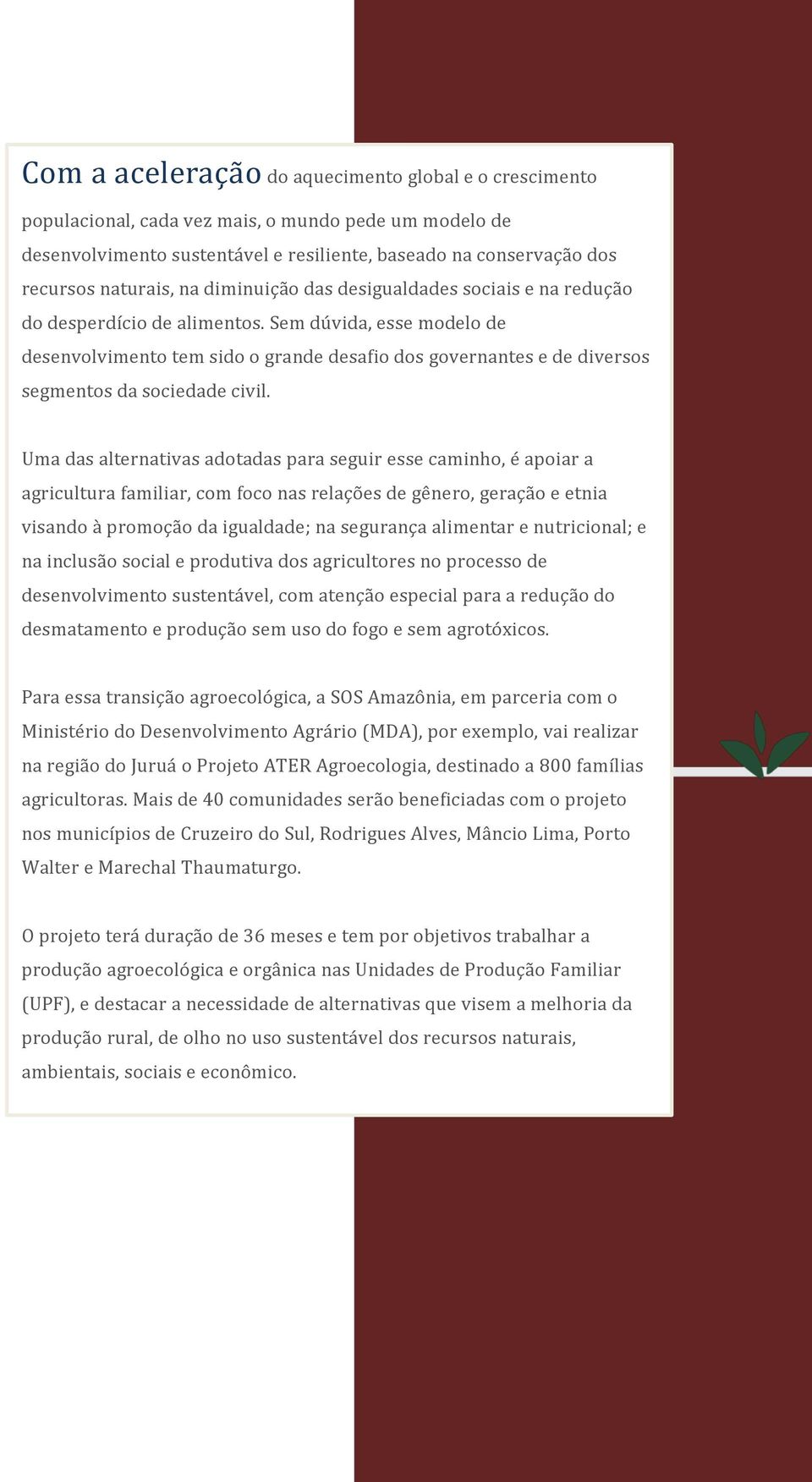 Sem dúvida, esse modelo de desenvolvimento tem sido o grande desafio dos governantes e de diversos segmentos da sociedade civil.