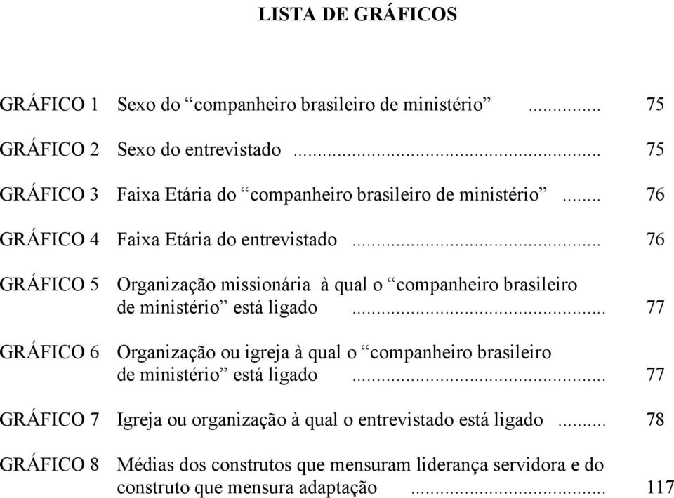 .. 76 GRÁFICO 5 Organização missionária à qual o companheiro brasileiro de ministério está ligado.