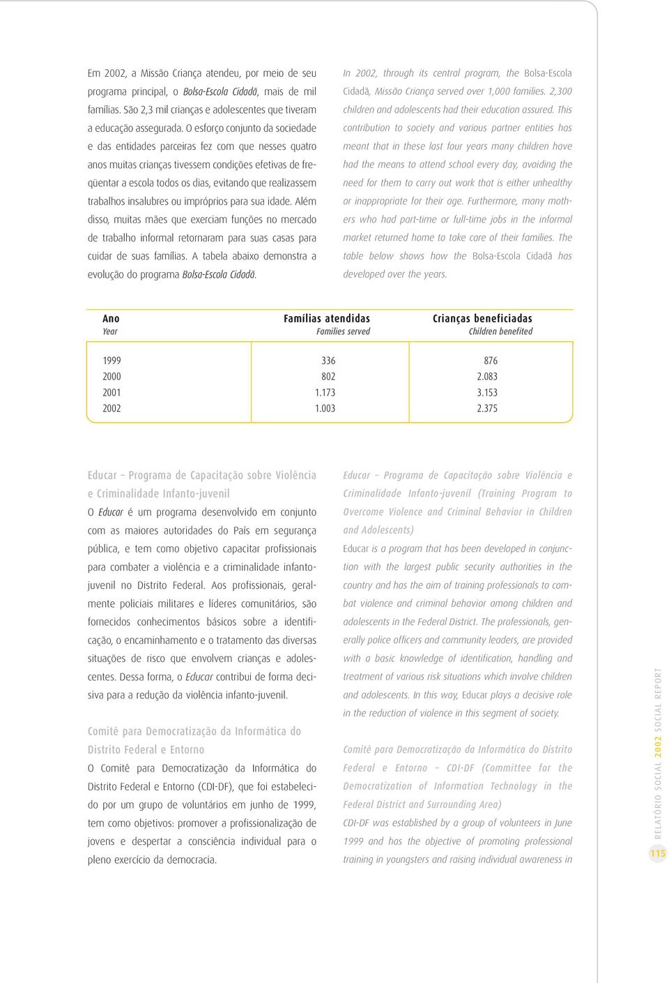 trabalhos insalubres ou impróprios para sua idade. Além disso, muitas mães que exerciam funções no mercado de trabalho informal retornaram para suas casas para cuidar de suas famílias.