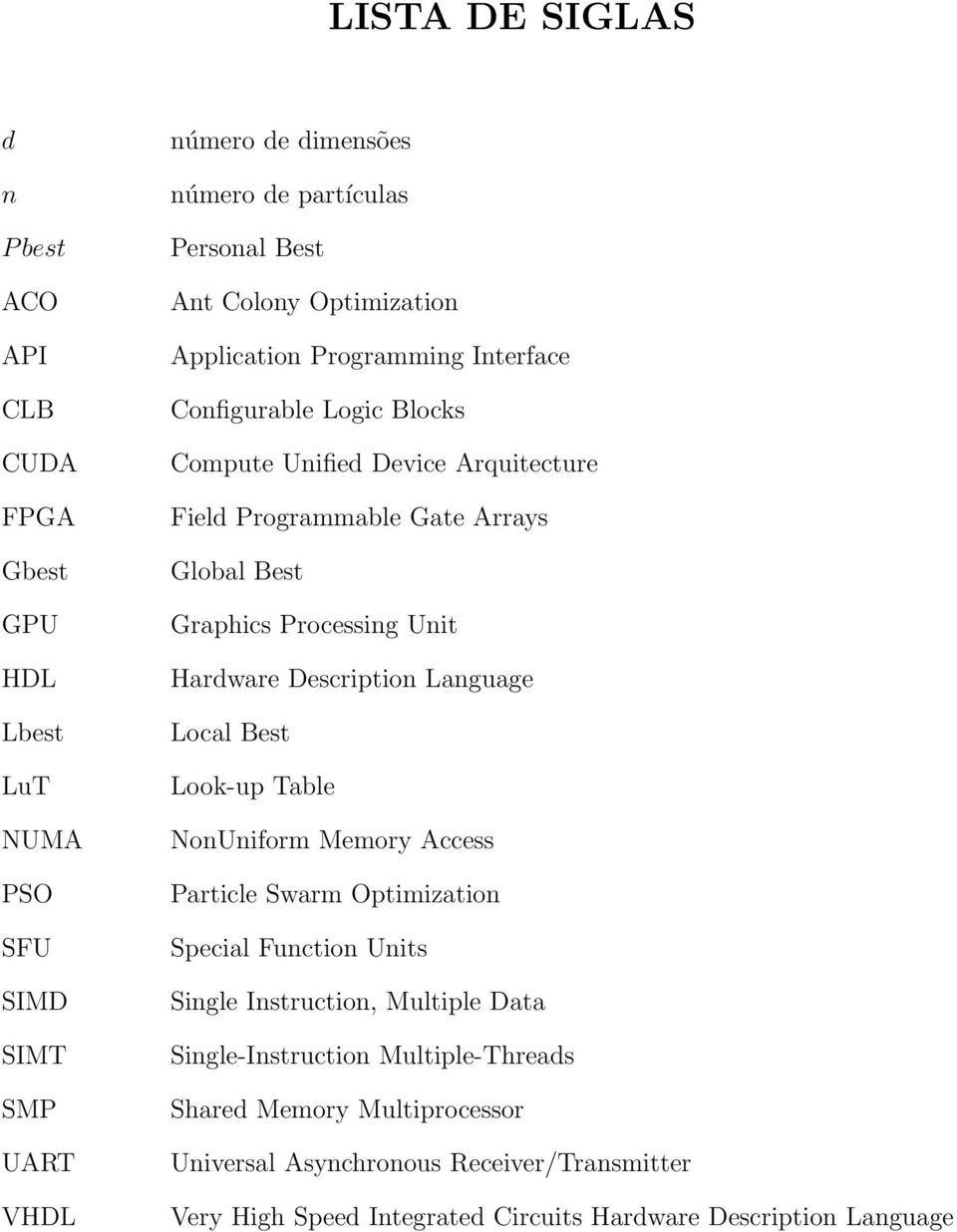 Processing Unit Hardware Description Language Local Best Look-up Table NonUniform Memory Access Particle Swarm Optimization Special Function Units Single Instruction,