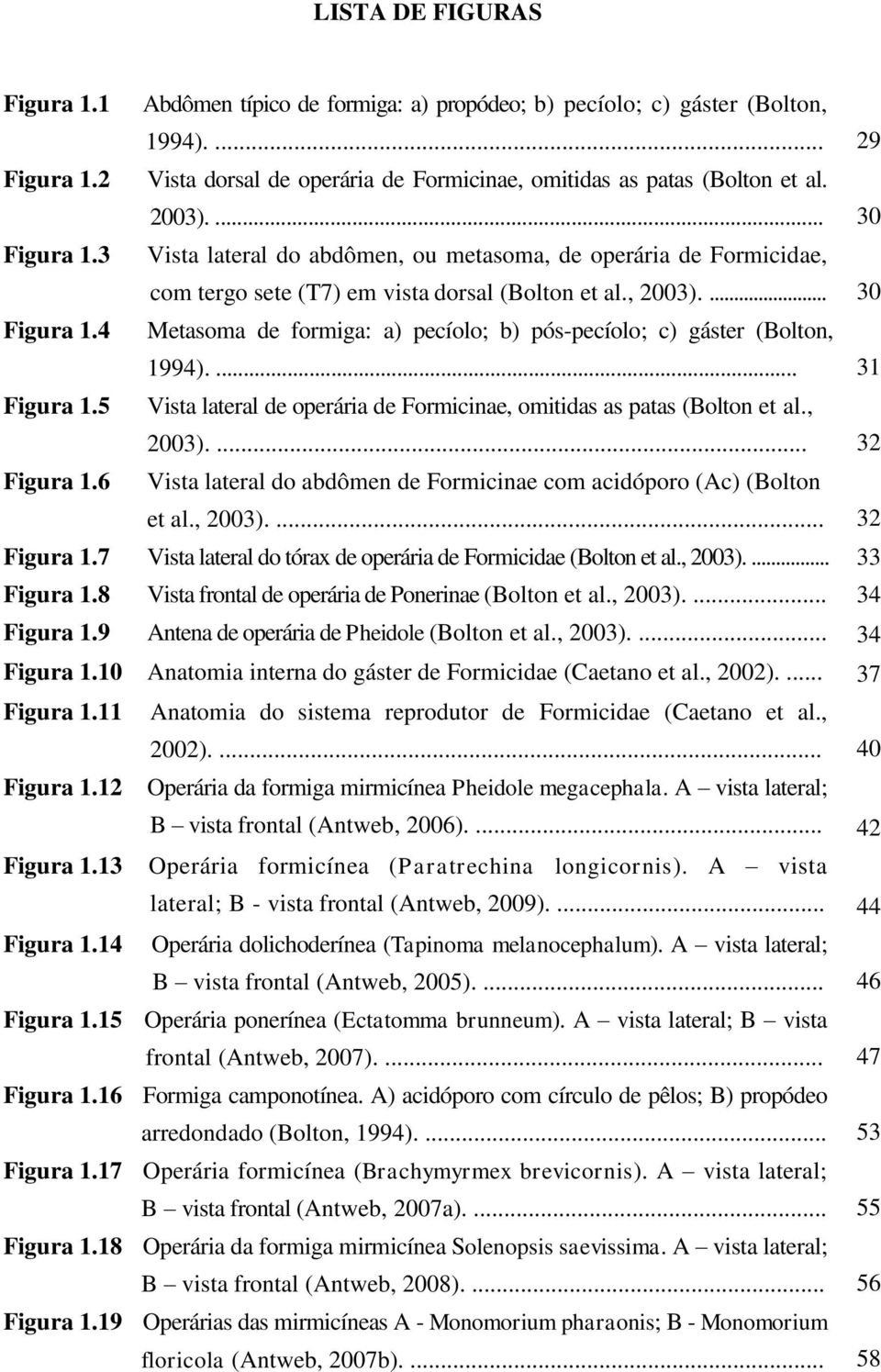 ... 31 Figura 1.5 Vista lateral de operária de Formicinae, omitidas as patas (Bolton et al., 2003).... 32 Figura 1.6 Vista lateral do abdômen de Formicinae com acidóporo (Ac) (Bolton et al., 2003).... 32 Figura 1.7 Vista lateral do tórax de operária de Formicidae (Bolton et al.