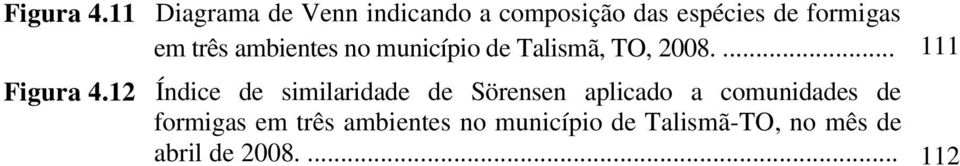 ambientes no município de Talismã, TO, 2008.... 111 Figura 4.