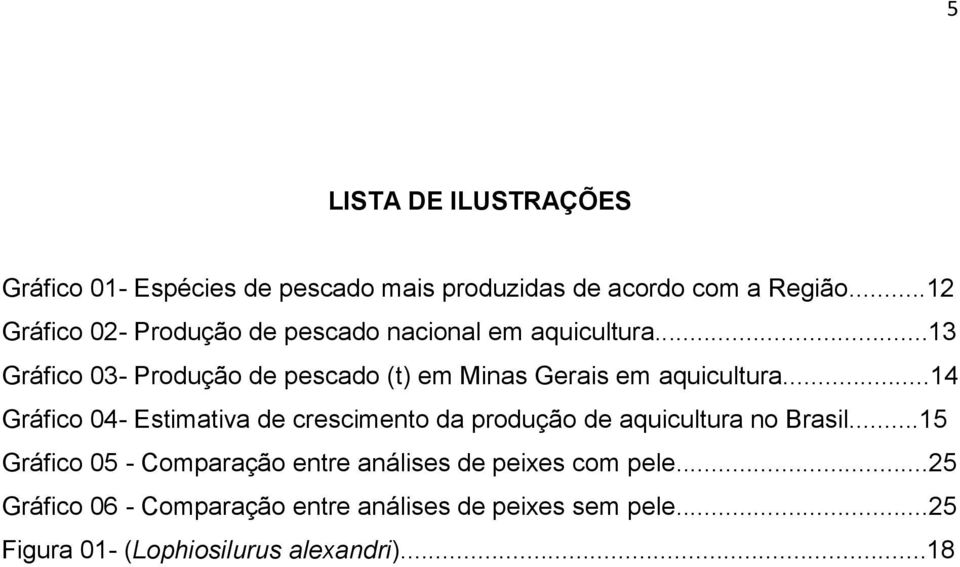 ..13 Gráfico 03- Produção de pescado (t) em Minas Gerais em aquicultura.