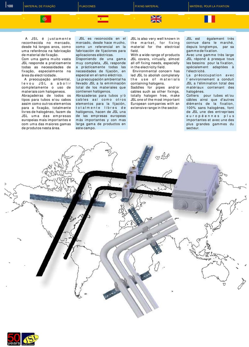 A preocupação ambiental, l e v o u J S L a a b o l i r completamente o uso de materiais com halogeneos.