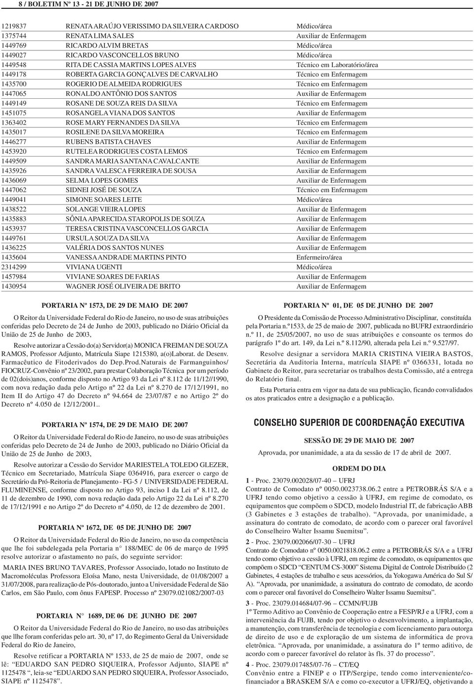 ALMEIDA RODRIGUES Técnico em Enfermagem 1447065 RONALDO ANTÔNIO DOS SANTOS Auxiliar de Enfermagem 1449149 ROSANE DE SOUZA REIS DA SILVA Técnico em Enfermagem 1451075 ROSANGELA VIANA DOS SANTOS