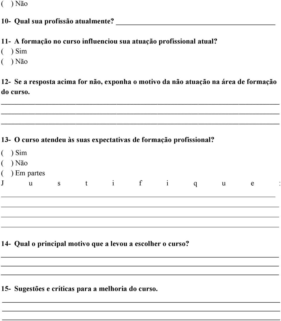 13- O curso atendeu às suas expectativas de formação profissional?