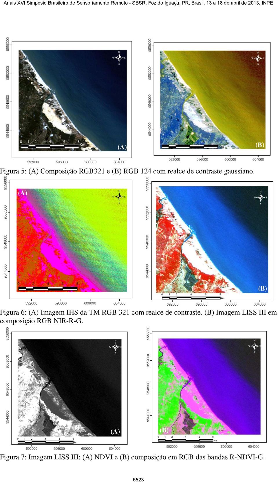 gaussiano. Figura 6: Imagem IHS da TM RGB 321 com realce de contraste.