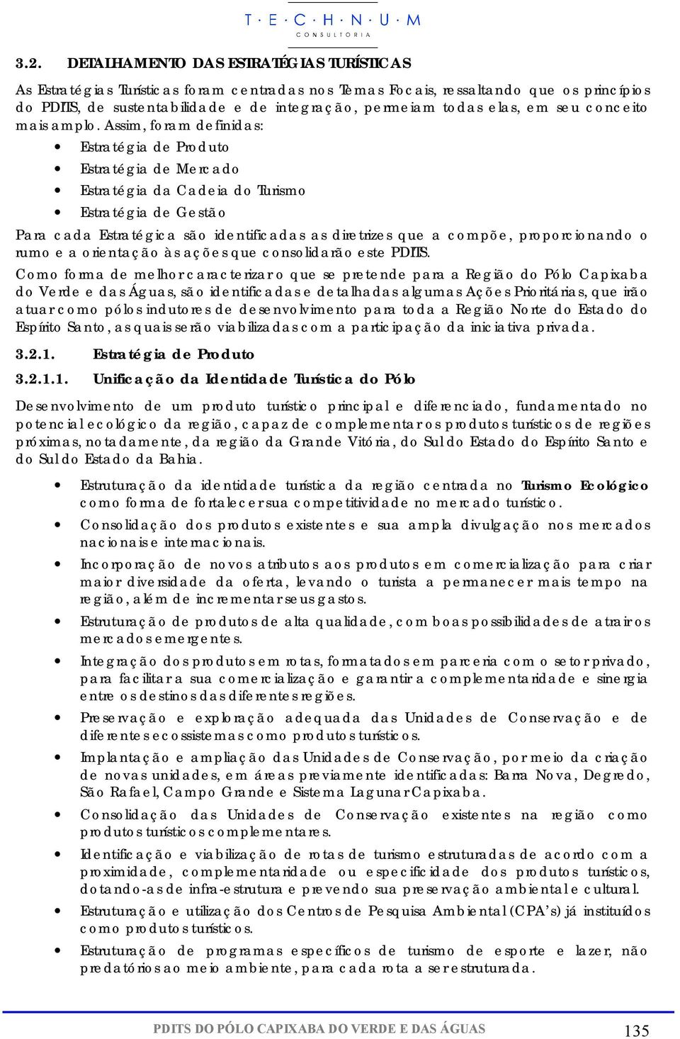 Assim, foram definidas: Estratégia de Produto Estratégia de Mercado Estratégia da Cadeia do Turismo Estratégia de Gestão Para cada Estratégica são identificadas as diretrizes que a compõe,