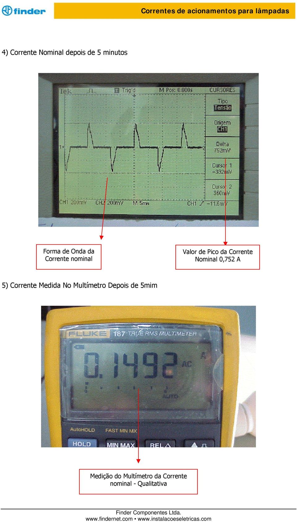 0,752 A 5) Corrente Medida No Multímetro Depois de
