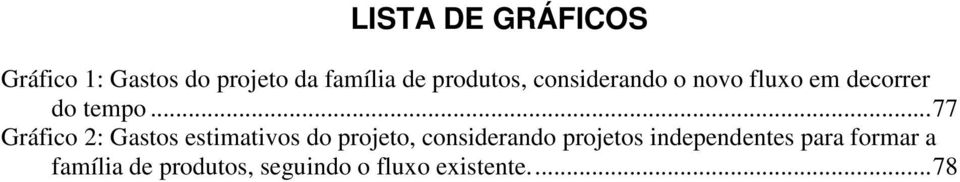 ..77 Gráfico 2: Gastos estimativos do projeto, considerando