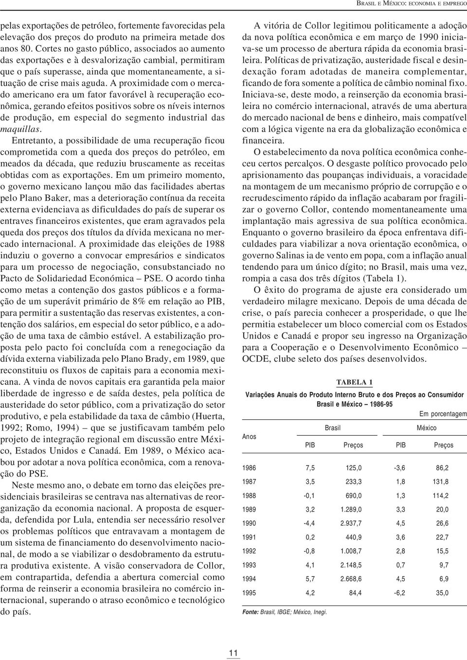 A proximidade com o mercado americano era um fator favorável à recuperação econômica, gerando efeitos positivos sobre os níveis internos de produção, em especial do segmento industrial das maquillas.