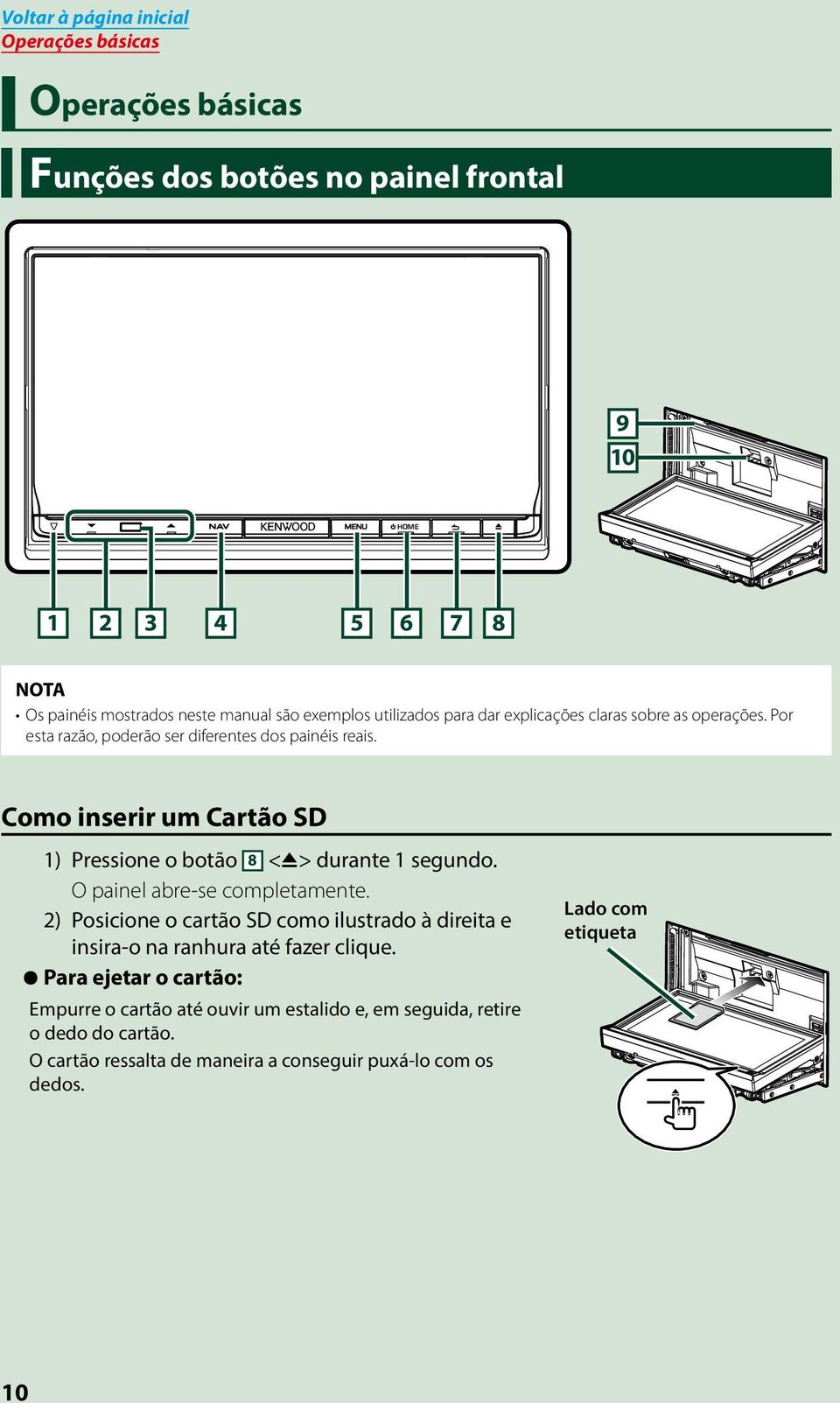 Como inserir um Cartão SD 1) Pressione o botão 8 <G> durante 1 segundo. O painel abre-se completamente.