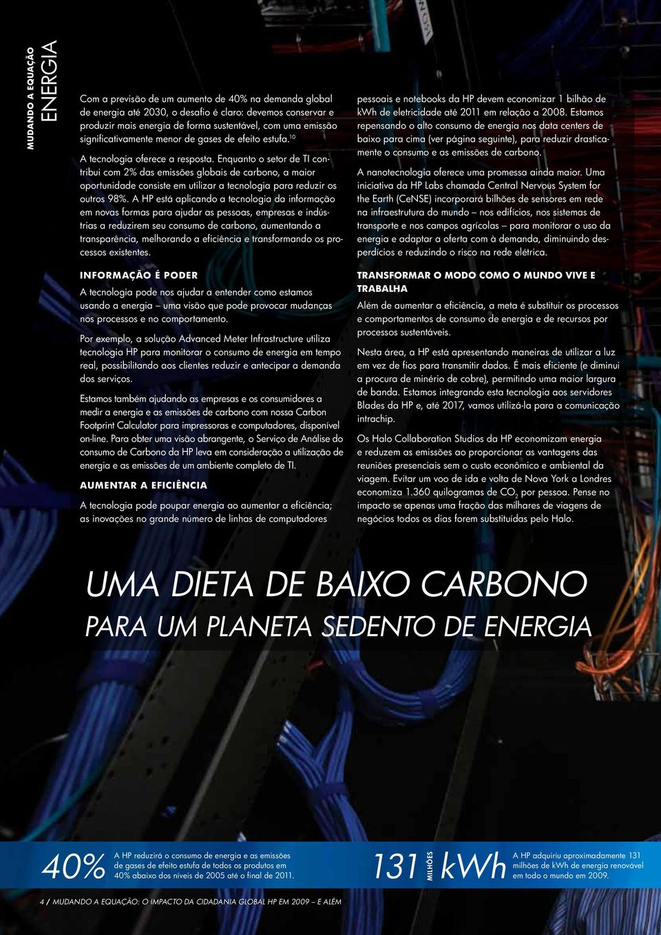 Enquanto o setor de TI contribui com 2% das emissões globais de carbono, a maior oportunidade consiste em utilizar a tecnologia para reduzir os outros 98%.