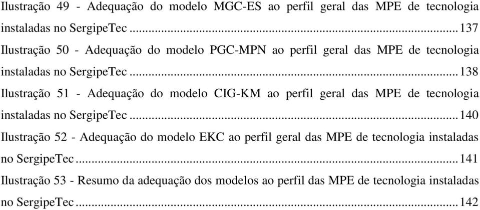 .. 138 Ilustração 51 - Adequação do modelo CIG-KM ao perfil geral das MPE de tecnologia instaladas no SergipeTec.