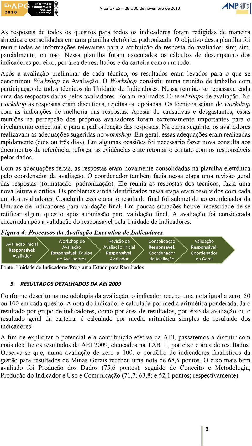 Neess lnilhh for ex xecutdos os o cálculoss de dese enho doss indiccdores or eixo, or árre de resultdos e d crteir c co o u todo.