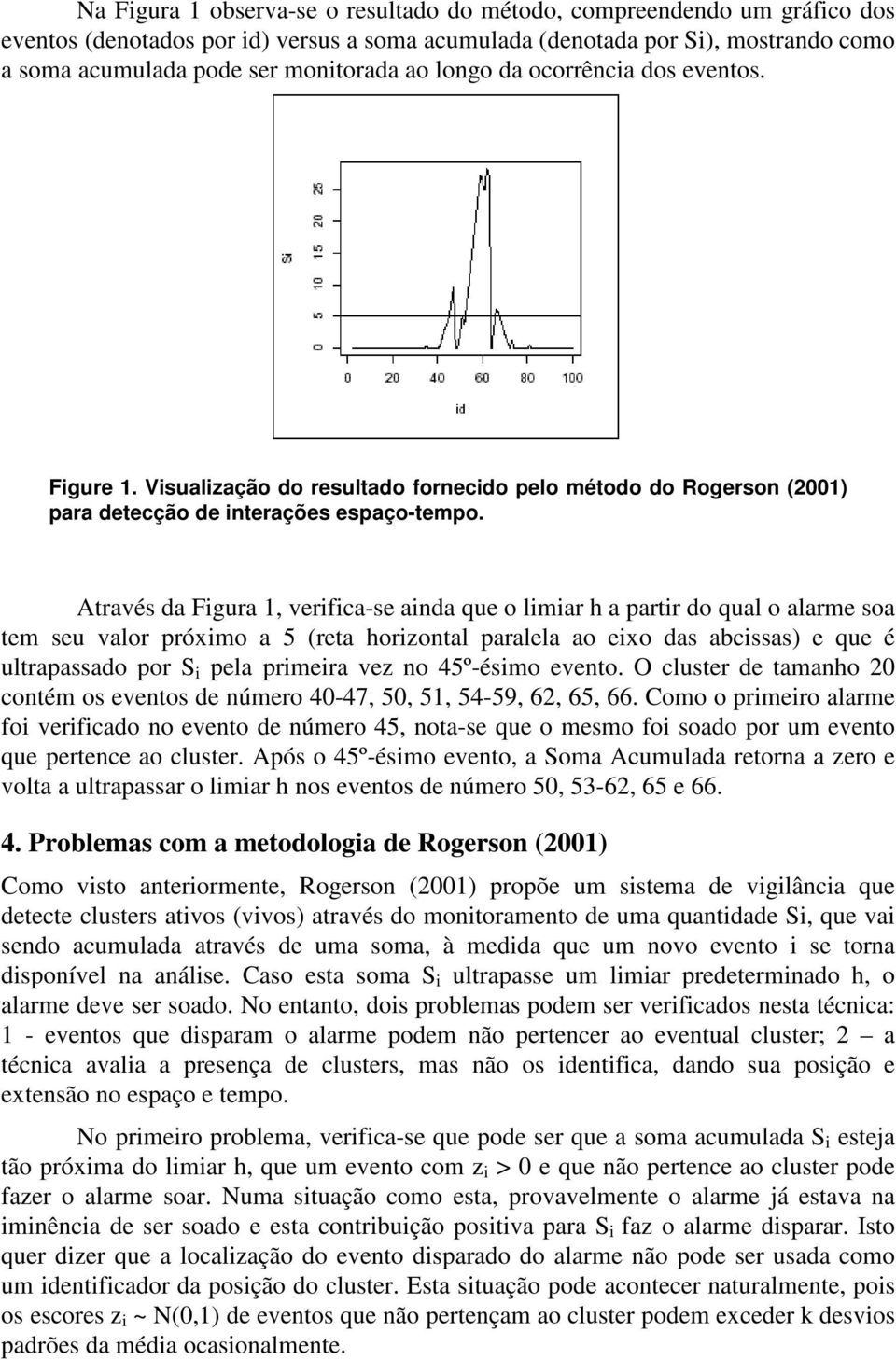 Aravé da Fgura verfca-e ada que o lmar h a parr do qual o alarme oa em eu valor prómo a 5 rea horzoal paralela ao eo da abca e que é ulrapaado por S pela prmera vez o 45º-émo eveo.