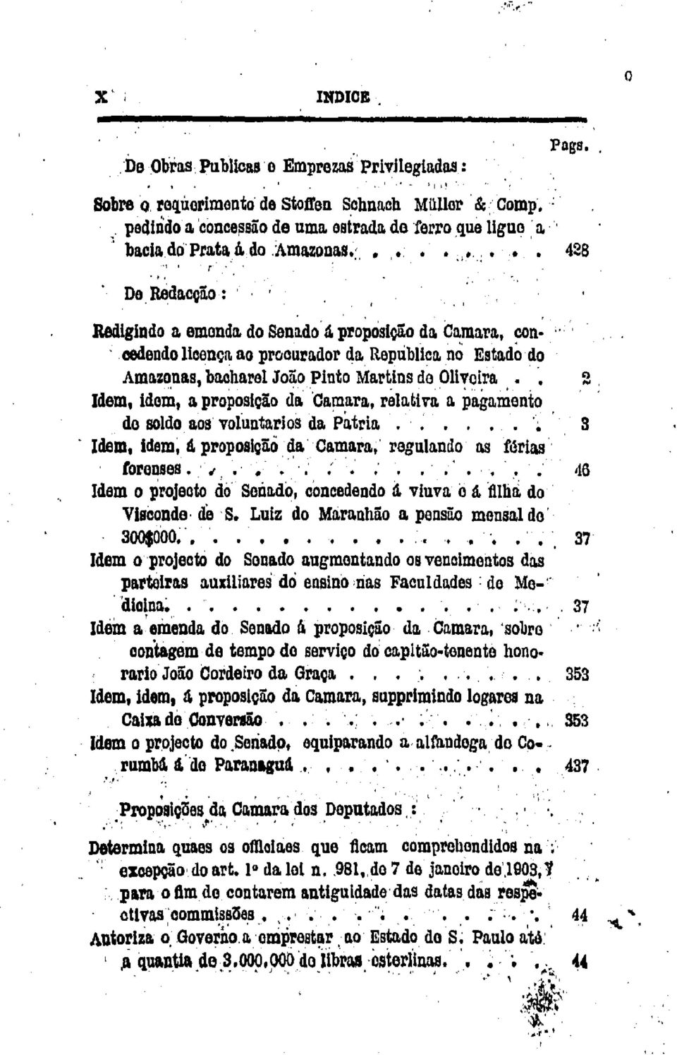 eedendo llcença ao procurador da Republica no Estado do Amazonas, bacharel Joiío Pinto Martins do Oliveira o dem,!dom, a proposição da Gamo.ro., ré Mi vo. o. pàgo.