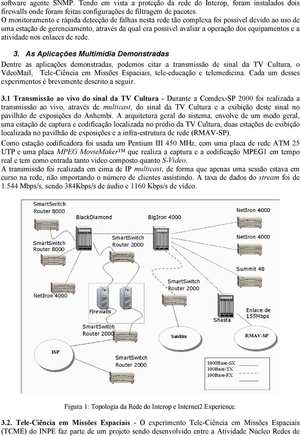 atividade nos enlaces de rede. 3.