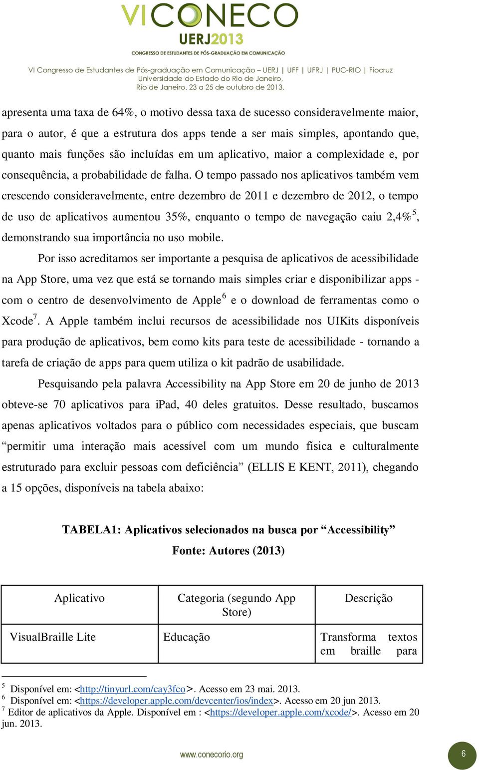 O tempo passado nos aplicativos também vem crescendo consideravelmente, entre dezembro de 2011 e dezembro de 2012, o tempo de uso de aplicativos aumentou 35%, enquanto o tempo de navegação caiu 2,4%