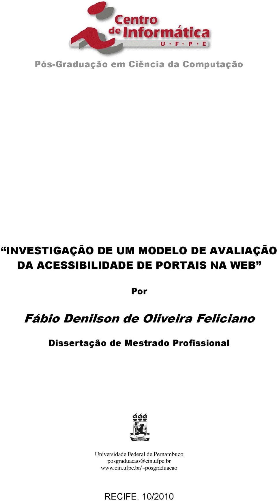 Oliveira Feliciano Dissertação de Mestrado Profissional Universidade