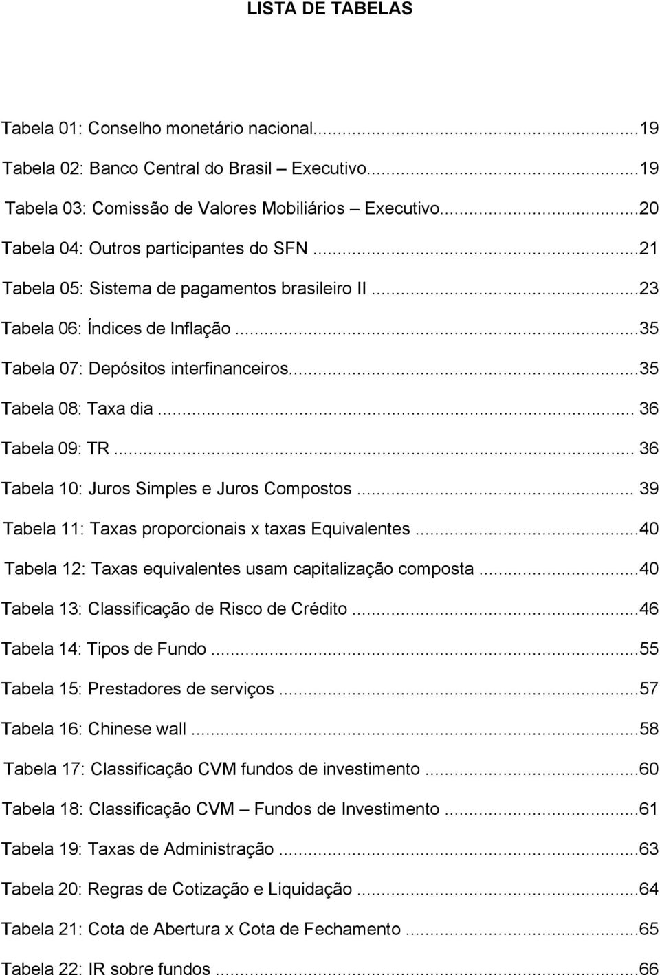 .. 36 Tabela 09: TR... 36 Tabela 10: Juros Simples e Juros Compostos... 39 Tabela 11: Taxas proporcionais x taxas Equivalentes...40 Tabela 12: Taxas equivalentes usam capitalização composta.