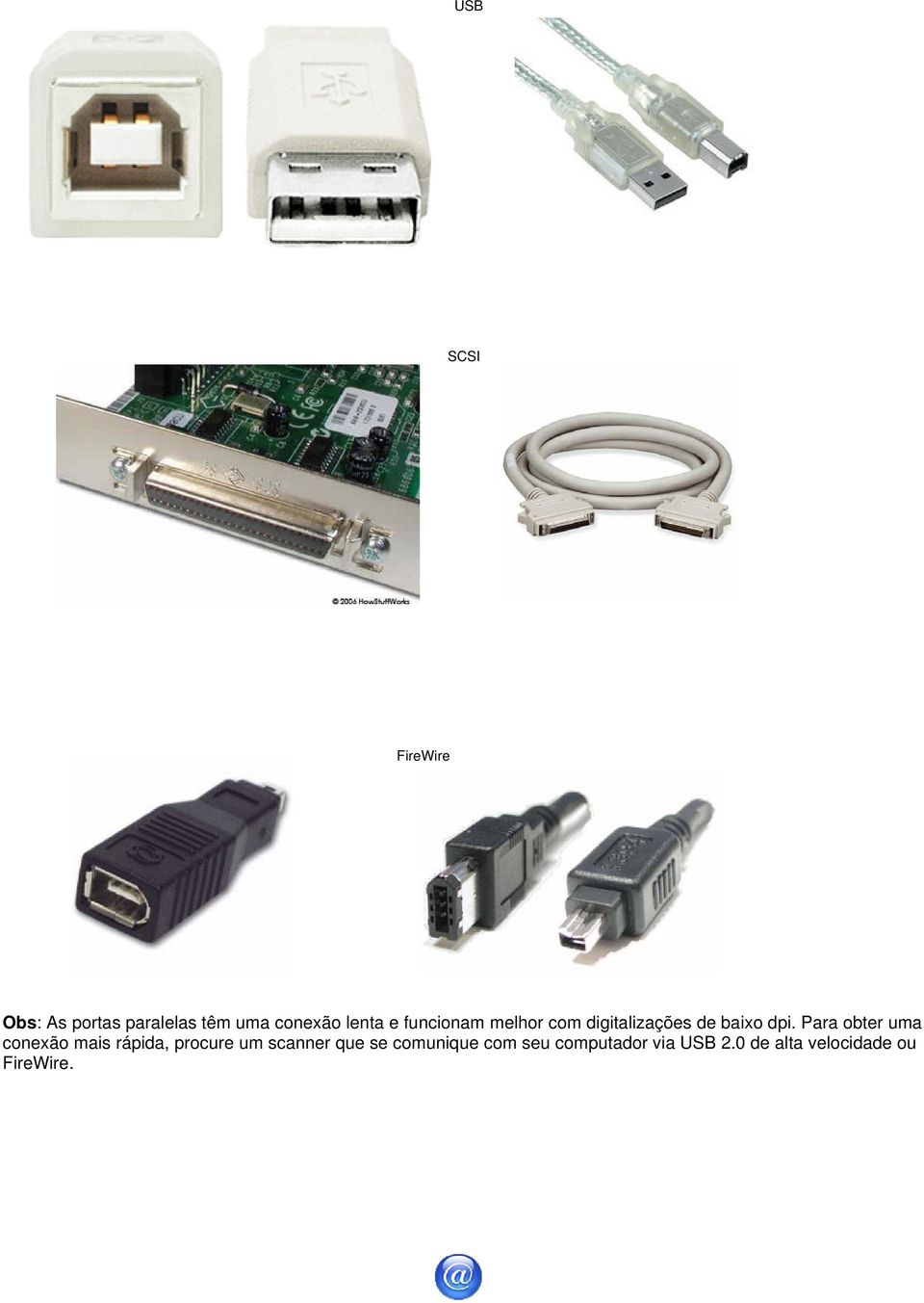 Para obter uma conexão mais rápida, procure um scanner que se