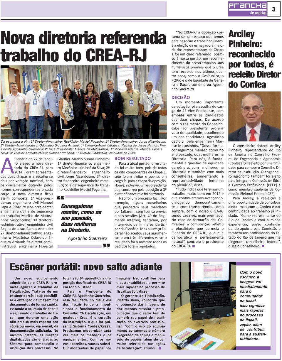 Presidente Agostinho Guerreiro; 2ª Vice-Presidente: Marlise de Matosinhos; 1º Vice-Presidente: Manoel Lapa e Silva; 3º Diretor-Administrativo: Glauber Pinheiro; 1º Diretor-Financeiro: Jair José da