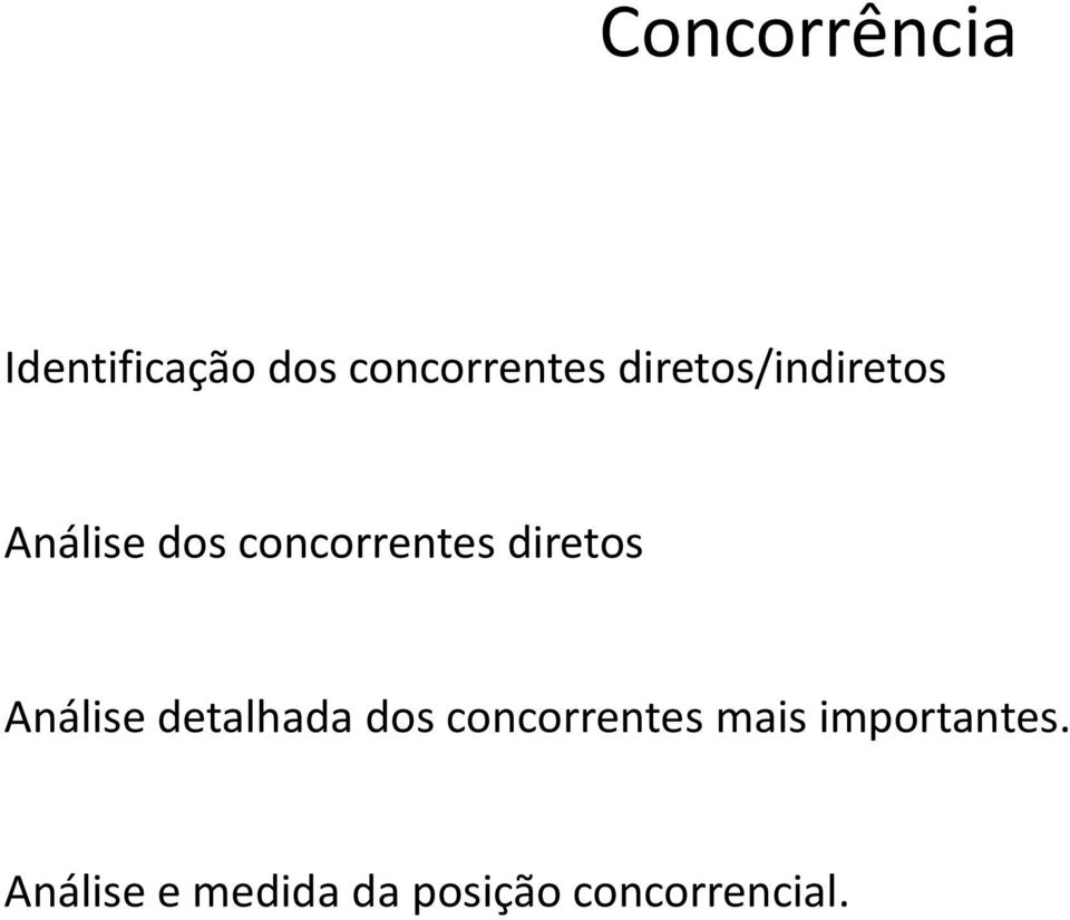 diretos Análise detalhada dos concorrentes mais